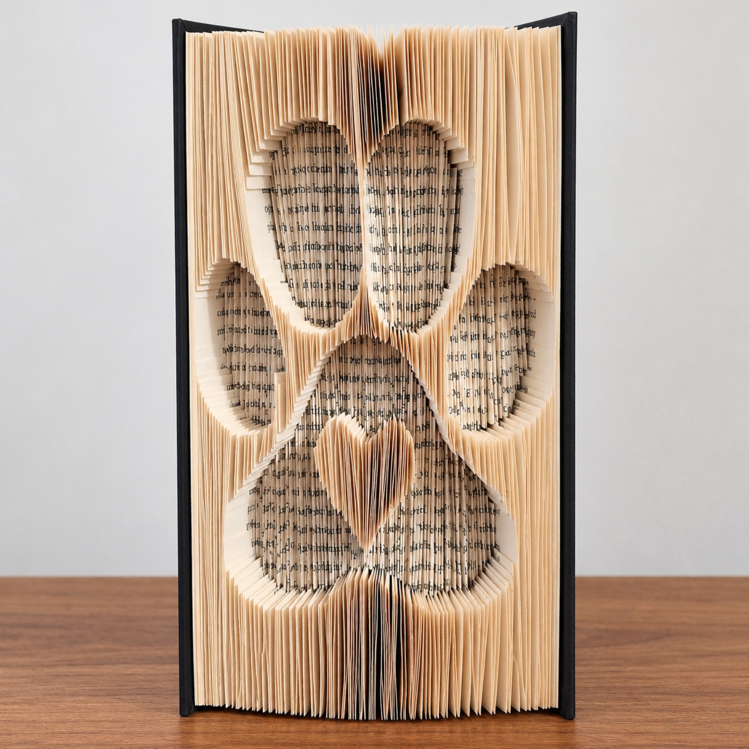Paw-print book art with a heart in the centre