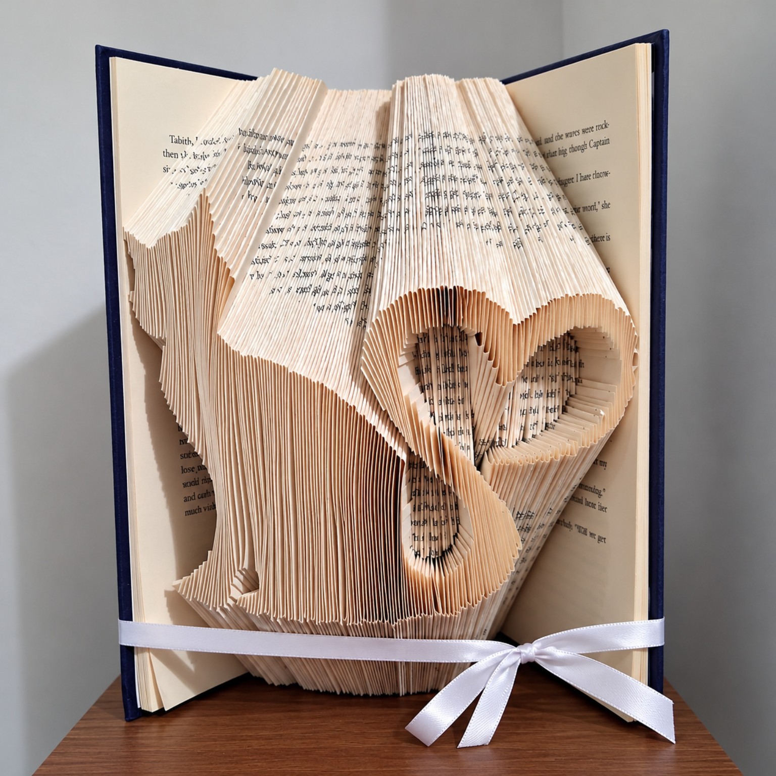 Special occasion keepsake made from a folded book